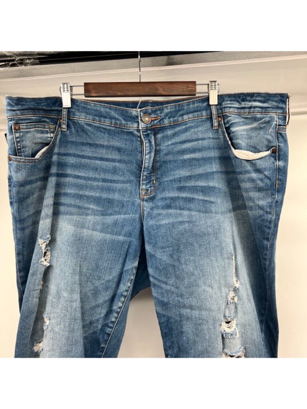 Boutique Womens Ankle Jeans Distressed High Rise Blue Size 22W - Picture 3 of 8